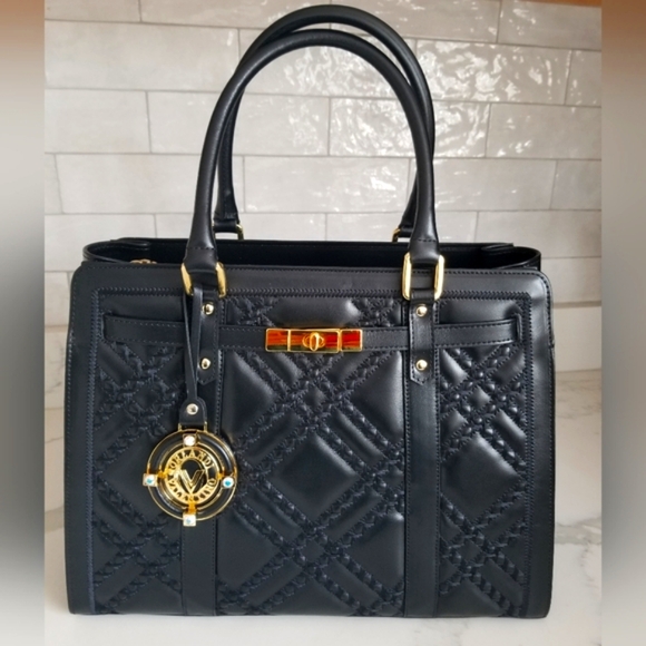 Valentino Orlandi Handbags - SOLD! NWT VALENTINO ORLANDI Black Leather Quilted Front Satchel Crossbody bag